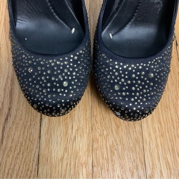 BCBG MaxAzria size 8.5 black rhinestone heels - Picture 4 of 7